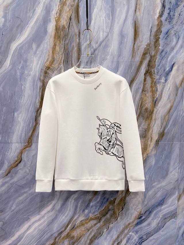 Burberry New 2025 Autumn/Winter 3D Printed Pullover Space Cotton Sweatshirt Hig