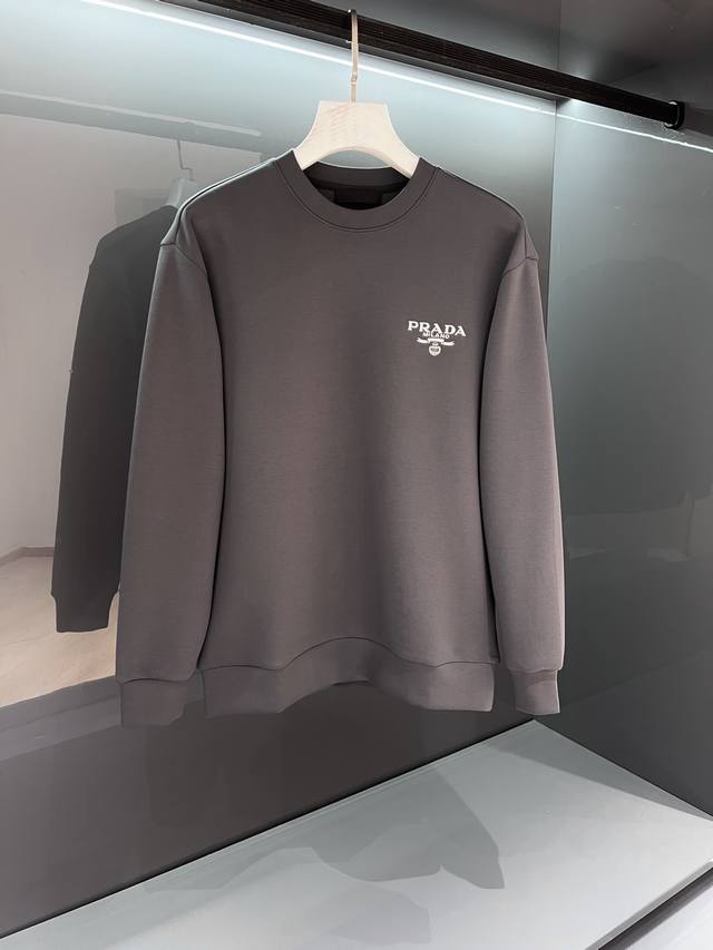 New Product Order 2025 Autumn/Winter pr*Da Milano Men's Badge Logo Pullover Swea