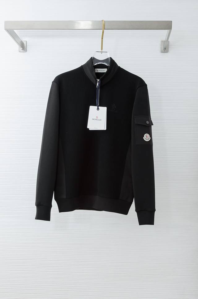 Moncl*Er 2025Fw New Crew Neck Long Sleeve Men's Sweatshirt# The texture is sturd