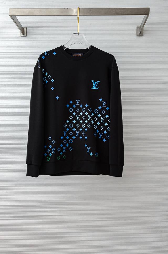 Lv 2025Fw Crew Neck Long Sleeve Men's Pullover Sweatshirt# Made with imported 56