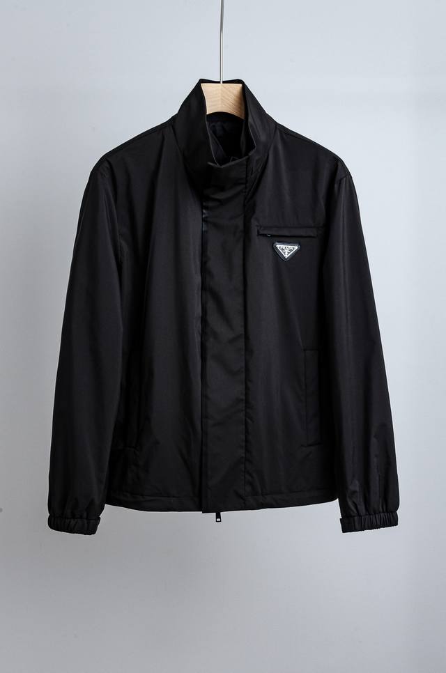 prad#A Prada 2025Fw Autumn/Winter Latest Classic Men's Jacket #Metal Triangle Lo