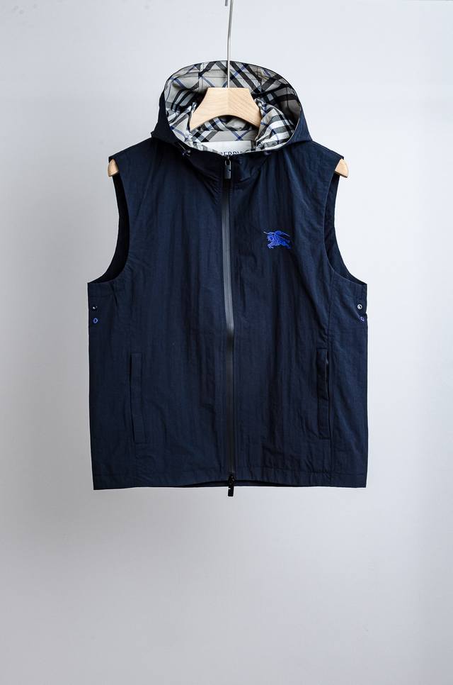 Burberry 2025Fw Autumn/Winter Latest Hooded Men's Casual Vest Jacket# Lightweigh