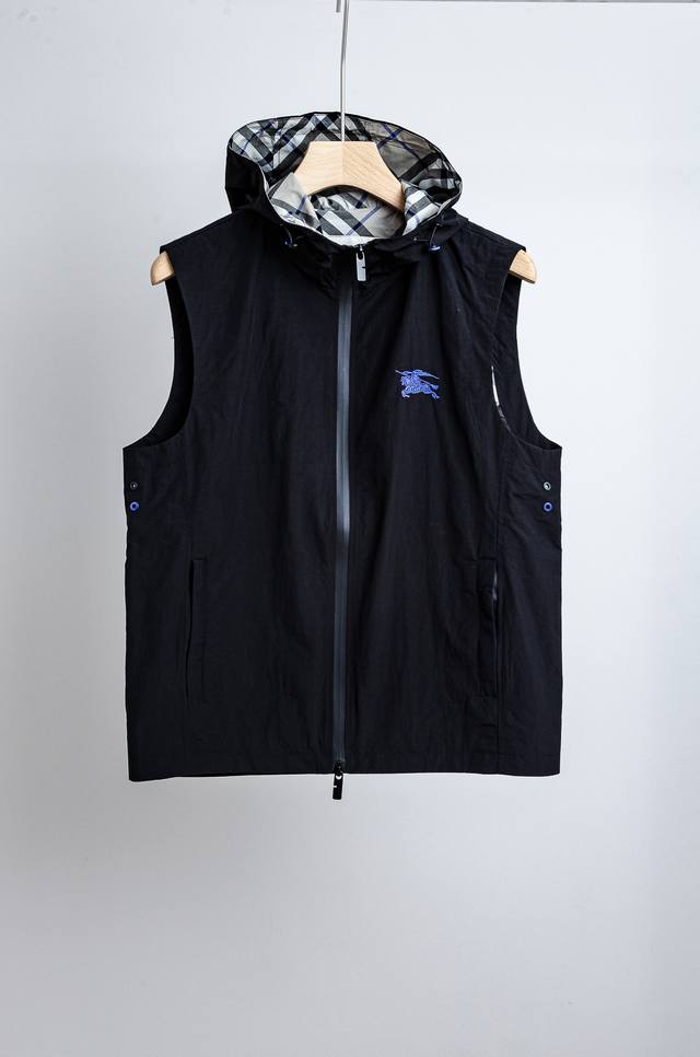 Burberry 2025Fw Autumn/Winter Latest Hooded Men's Casual Vest Jacket# Lightweigh