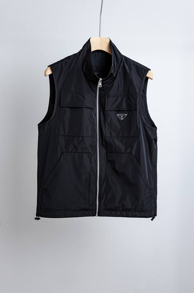 pr#Ada Prada 2025Fw Autumn/Winter Newest Stand Collar Men's Casual Vest Jacket#