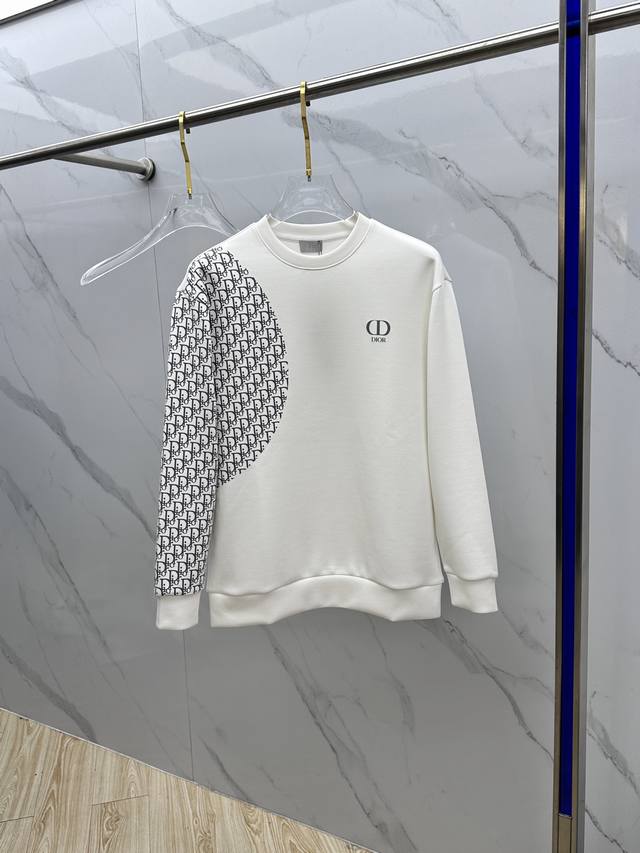 Dior 2025 Autumn/Winter New Arrival Embroidered Crew Neck Pullover Sweatshirt. E