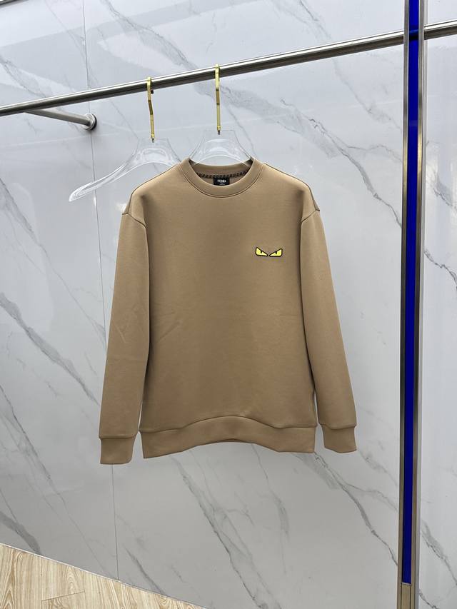 Fendi 2025 Autumn/Winter New Arrival Embroidered Crew Neck Pullover Sweatshirt.