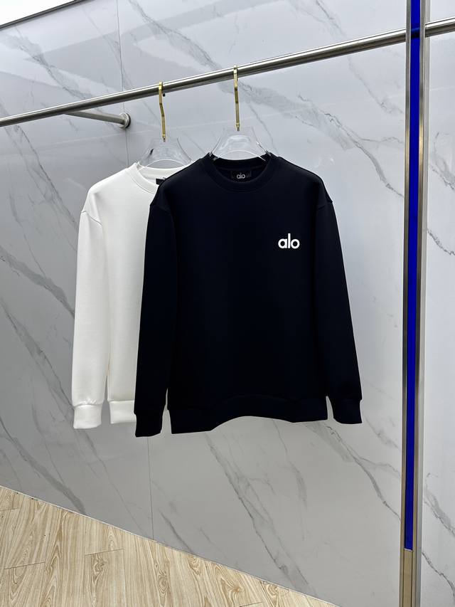 Alo 2025Ss Autumn/Winter New Arrival Embroidered Crew Neck Pullover Sweatshirt: