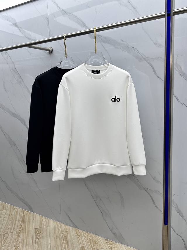 Alo 2025Ss Autumn/Winter New Arrival Embroidered Crew Neck Pullover Sweatshirt: