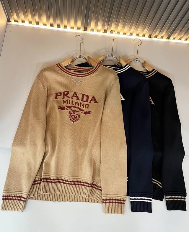 prad*A 2025 Autumn/Winter New Men's Knitted Wool Sweater, Latest Exclusive Onlin