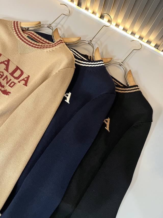 prad*A 2025 Autumn/Winter New Men's Knitted Wool Sweater, the latest exclusive o