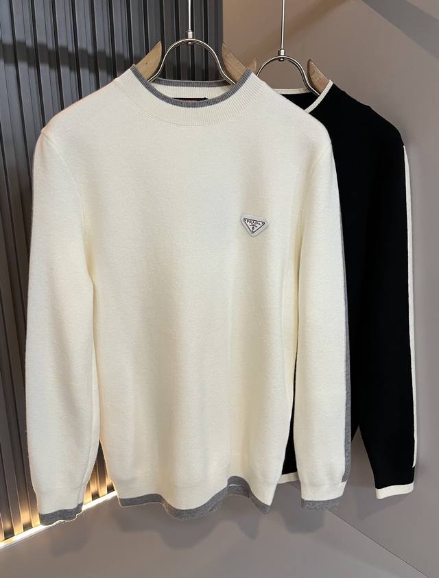 prad*A 2025 Autumn/Winter New Men's Knitted Wool Sweater, Latest Style, Exclusiv