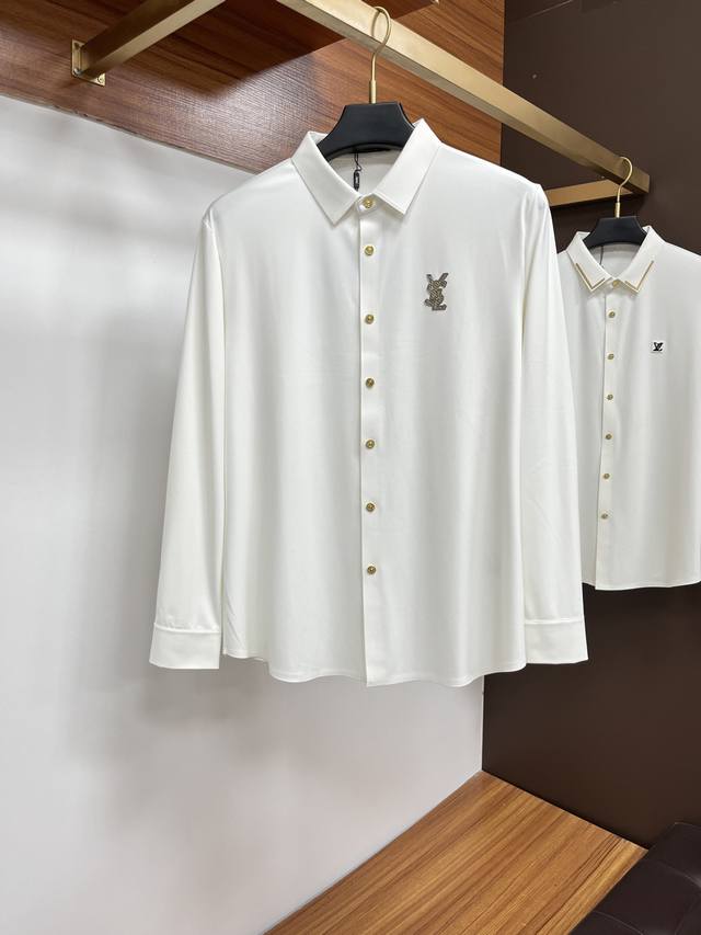 Saint Laurent 25S Autumn Men's Long-Sleeve Shirt, excellent material and workma