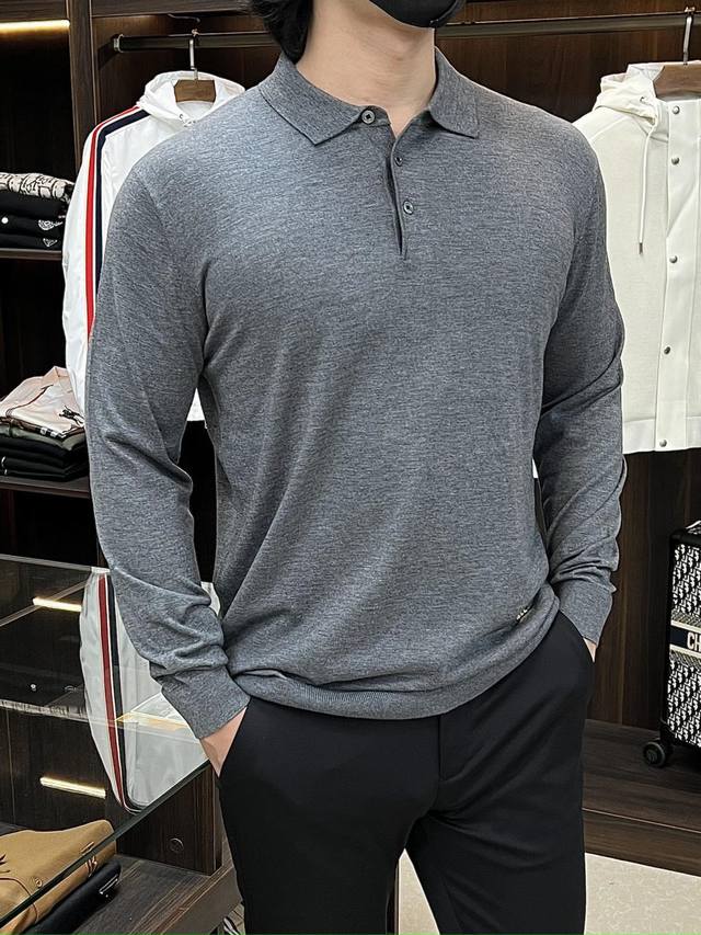 Featured Lp Exclusive New Men's Wool Knit Sweater with Trendy Collar, High-End