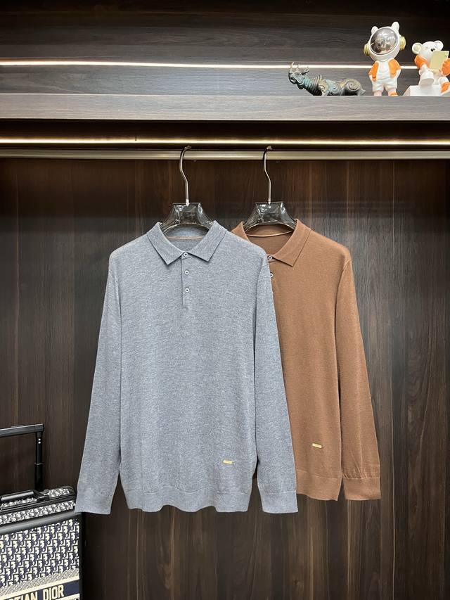 Featured Lp Exclusive New Men's Wool Knit Sweater with Trendy Collar, High-End