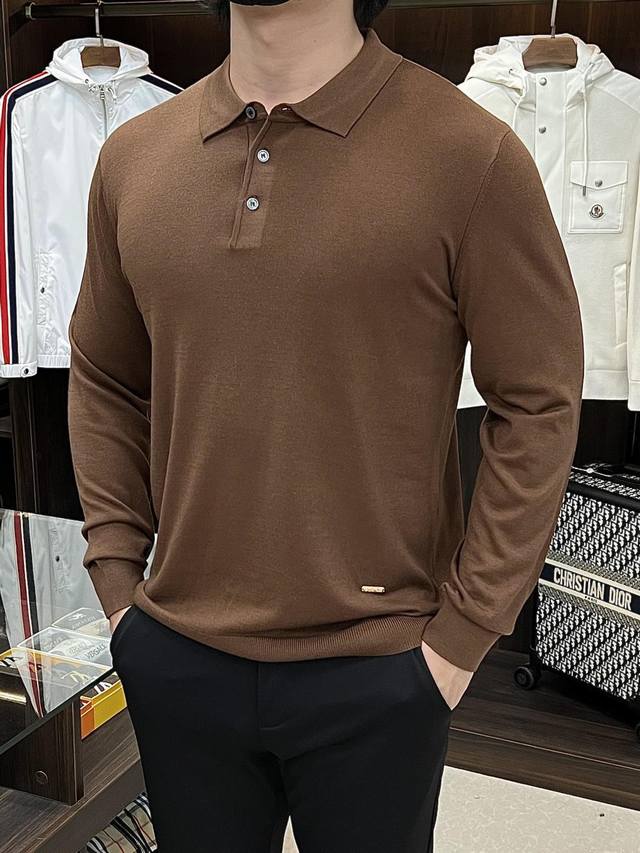 Featured Lp Exclusive New Men's Wool Knit Sweater with Trendy Collar, High-End