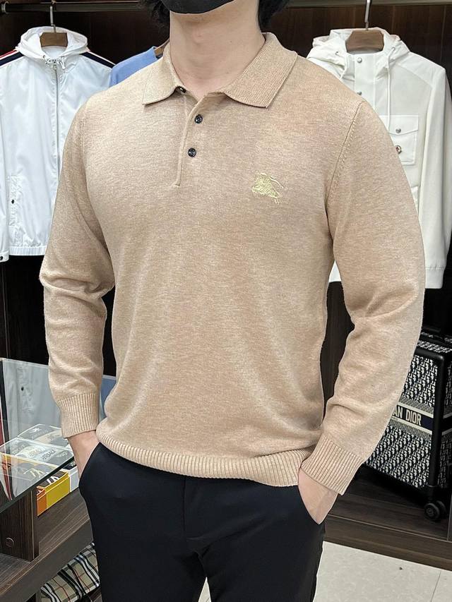 Features a new Burberry wool knit sweater, exclusively supplied by Burberry, a t