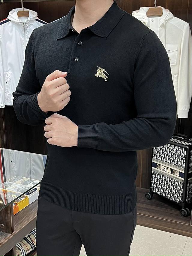 Features Burberry exclusive new wool knit sweater, trendy men's fashionable coll