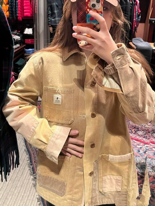 Ralph Lauren Barn Style Heavy Washed Distressed Vintage Jacket, Unisex Polo Ralp