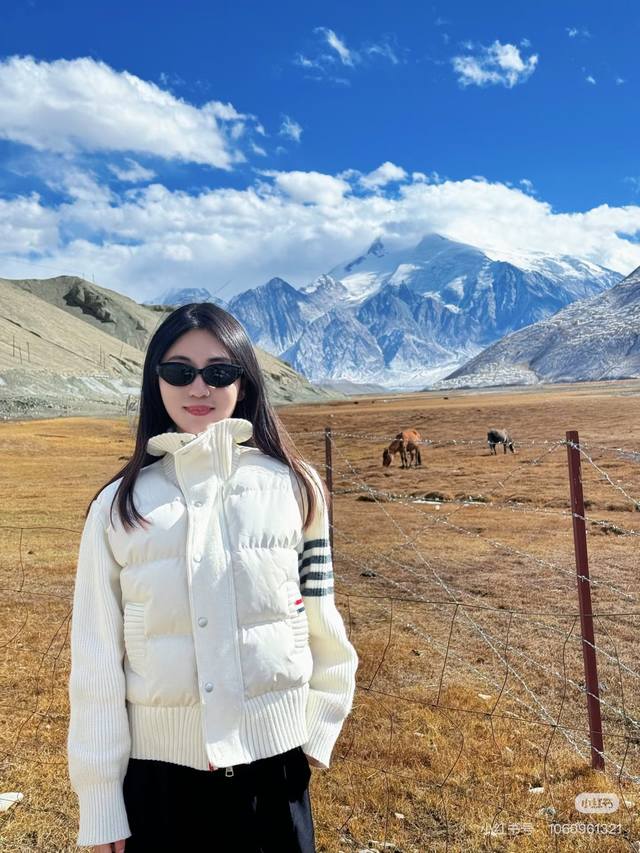 Original Quality! Thom Brown Four-Stripe Knit Sweater with White Duck Down Jacke