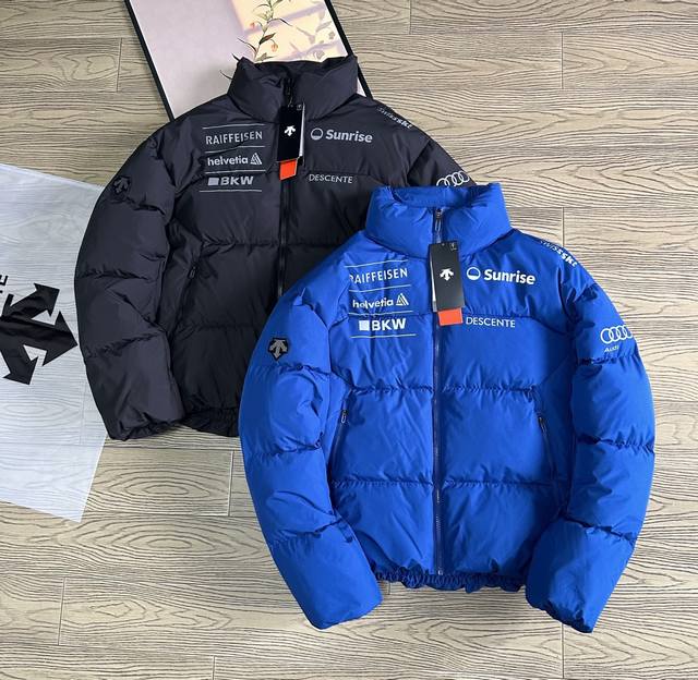 Descente Ski Style Series Goose Down Stand Collar Short Down Jacket, Unisex, Co