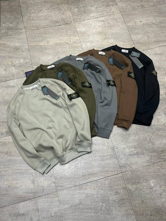 New Arrival Stone Island 25Ss Autumn/Winter New Style Fleece Sweatshirt with Emb