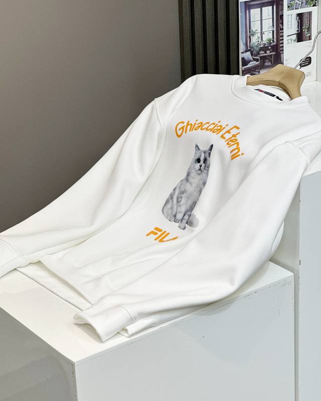 Detailed Images Fila Gao Yuanyuan's Same Style Cat Sweatshirt Latest Pullover Si