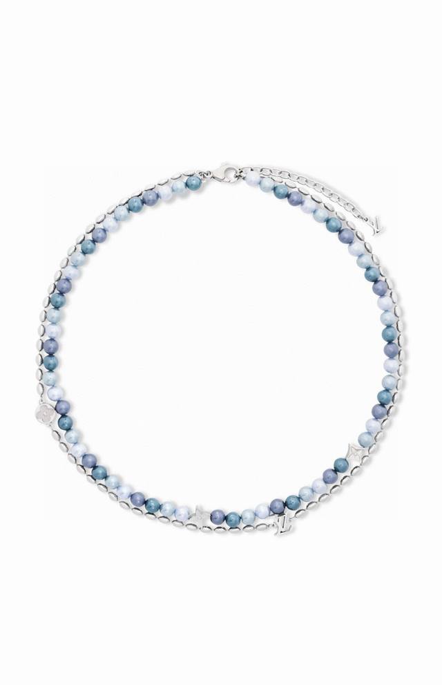 LV Louis Vuitton Fancy Blue Pearl Necklace with Full Packaging This pearls fusio