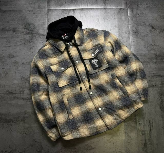 Stusi Plaid Series Basic Series Couple Padded Jacket, Stylish on the Body 10,000