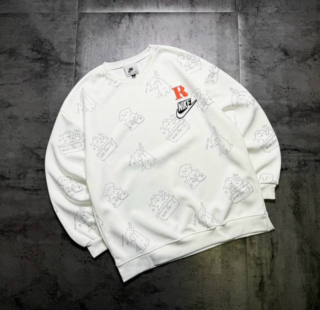 New Arrival Nike Printed Puppy 2025 Autumn New Arrival Couple Sweatshirt Made of