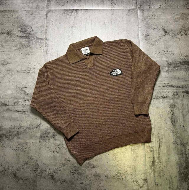 The North Face Limited Edition Couple Collared Knit Sweater High-density knit sw