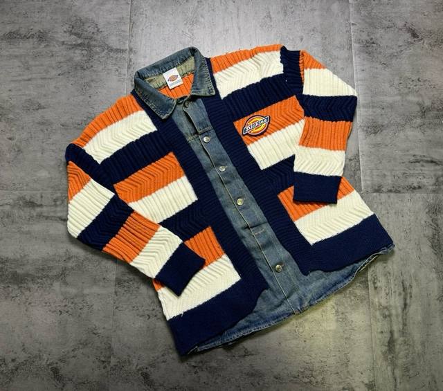 Dickies Limited Edition Couple Thick Knitted Sweater Cardigan High-density knitt