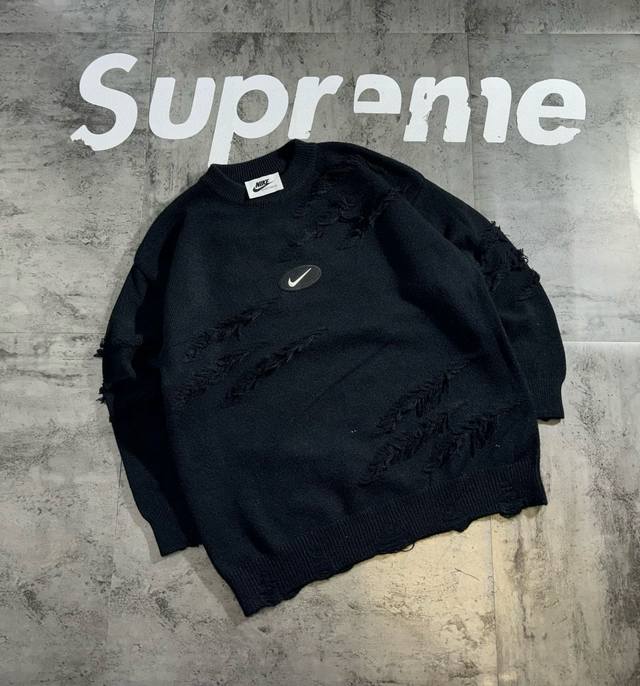 Nike Simple Tassel Sweater Retro Limited Edition Three Colors Couple Thick Knitt