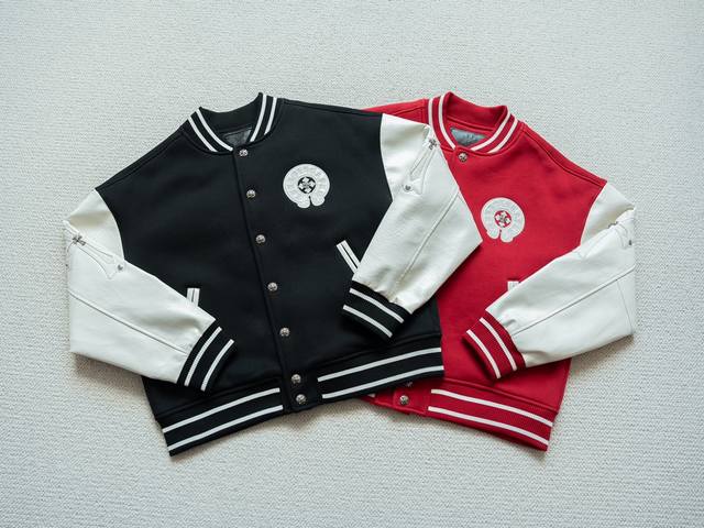 Top-tier double-layer baseball jacket Chrome Hearts 25F W quilted baseball jacke