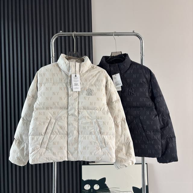 Mlb Yankees All-over Print Monogram Stand Collar Down Jacket Unisex Couple Styl