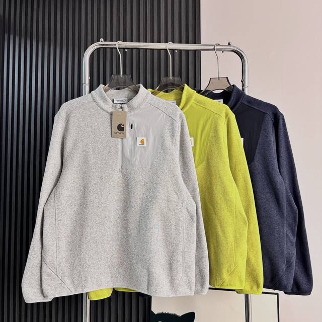 Carhartt Fleece Hooded Half-Zip Sweatshirt Jacket Made of high-quality pure flee