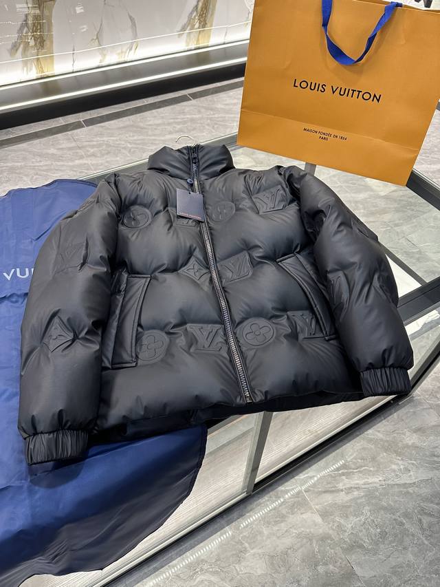 Top-tier Louis Vuitton 24 New Technological Leather Down Jacket. Goose down fil