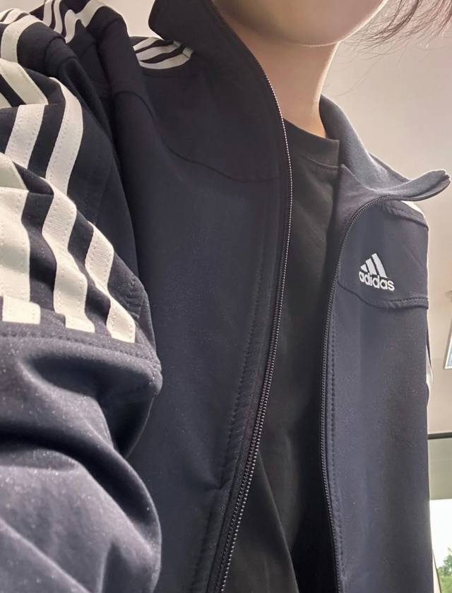 Adidas Qq Candy Same Style Stand Collar Asian Version Stand Collar Three Stripes