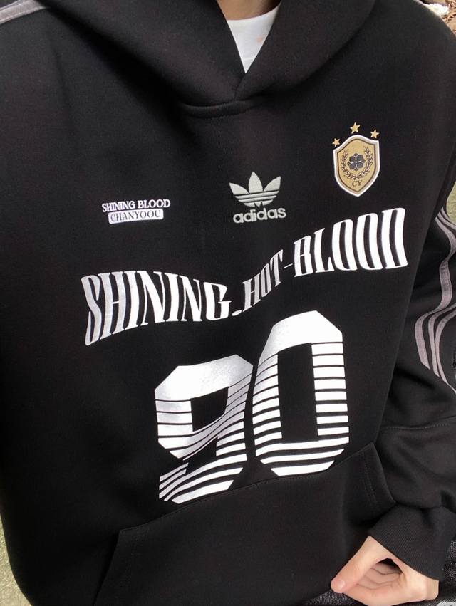 Overseas Version Adidas Originals 90 American Style Three Stripes Patchwork Hoo