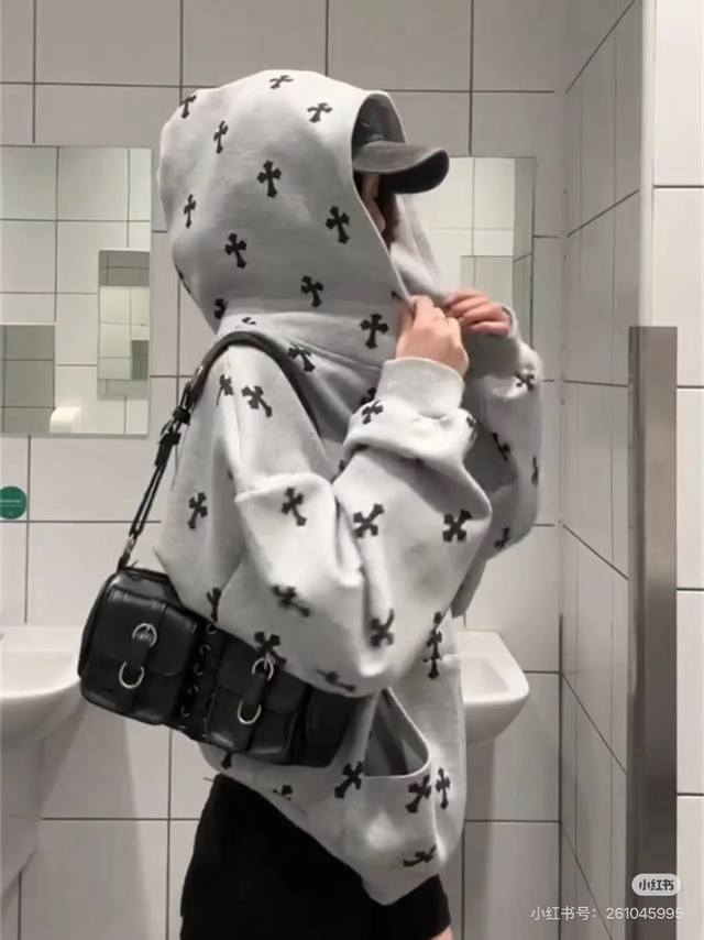 Chrome Hearts New All-Over Print Grey Cross Horseshoe Cardigan Jacket, Unisex. M