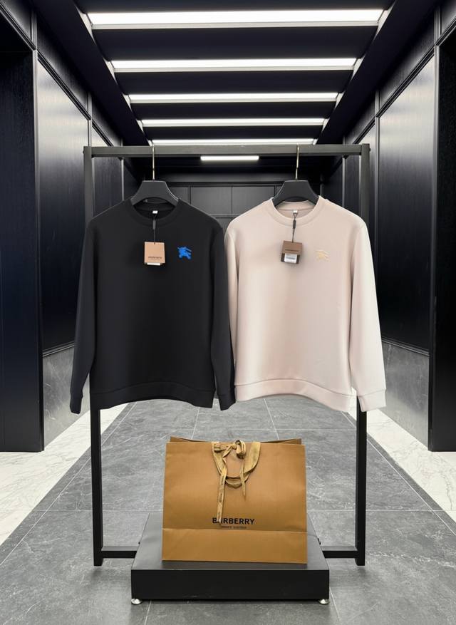 Quality Grade Burberry 2025 High-End Export Orders Arrive! Two-Color Crew Neck S