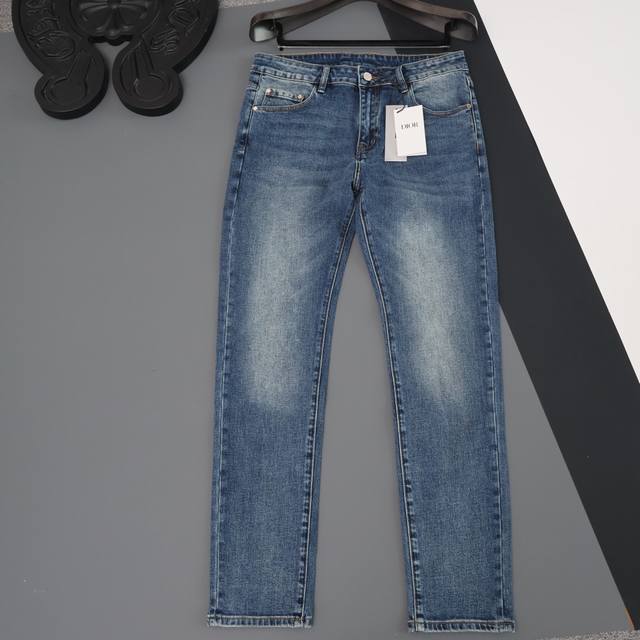 High-end luxury new style 2025 Dior premium original men's washed casual jeans