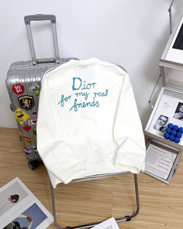 Dior 2025 New Alphabet Versatile Long-Sleeve Knit V-Neck Cardigan Sweater with S