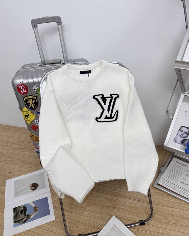 Louis Vuitton Classic Logo Hollow-Out Pullover Sweater, Unisex, Couple Style, L