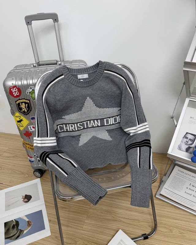 Dior Peter Doig Collaboration Ski Collection Five-Pointed Star Letter Pullover
