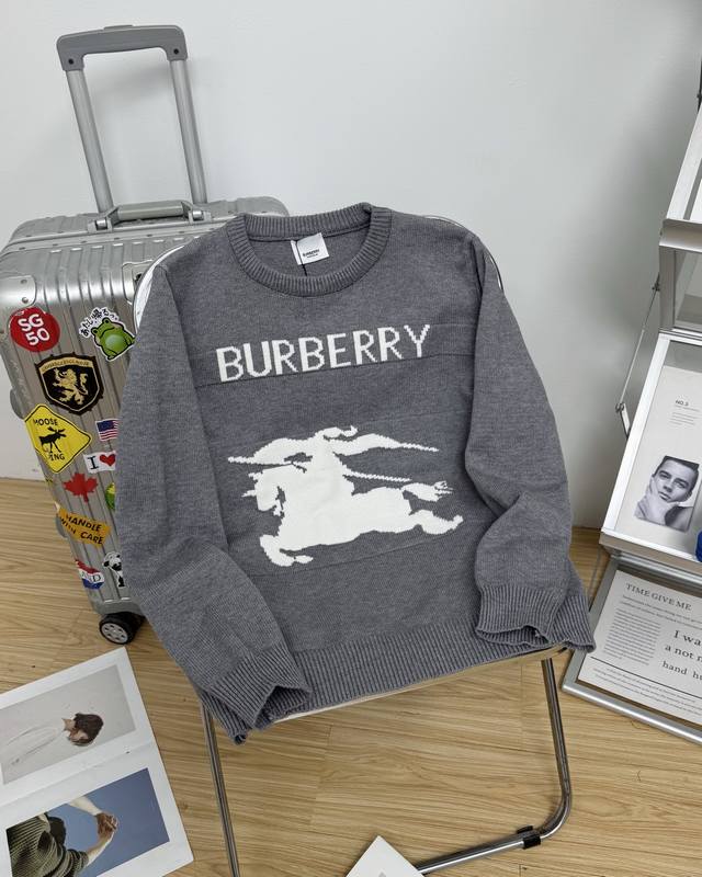 Pure Original Top-Quality Replica Burberry New Classic Horse Jacquard Sweater Bu