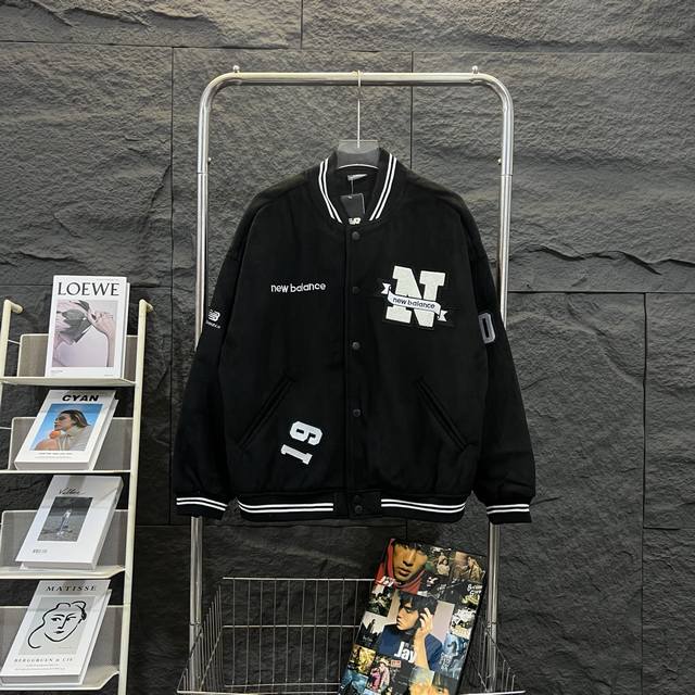 Thickened New Balance Nb Unisex Couple Casual Baseball Jacket Knitted Sports Wo