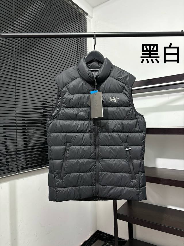 Autumn/Winter Down Vest! Arcteryx solid color casual zip-up stand-up collar ves