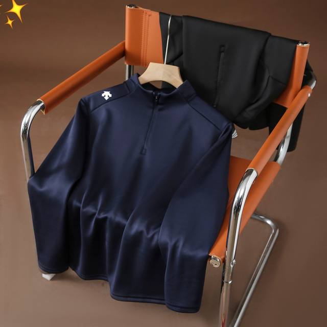 Fleece-lined Descente Descente Winter Fleece-lined High Neck Sports Casual Swea