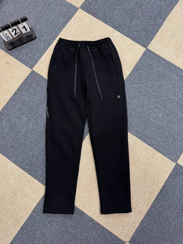 Lulu Autumn/Winter Men's Sporty Casual Knit Fleece-Lined Thick Straight Leg Trou