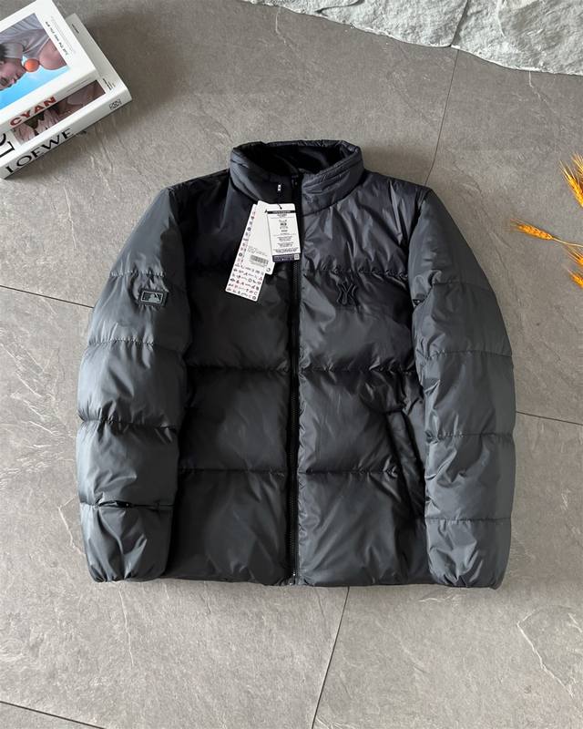 Mlb Embroidered Logo Pattern Loose Zipper Long Sleeve Geometric Pattern Gray and